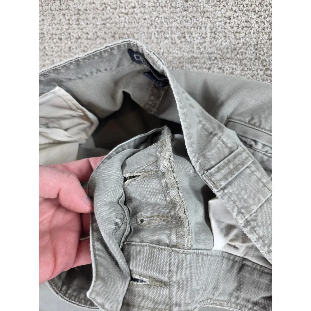 Vintage Polo Ralph Lauren Mens Green Canvas Cargo Pants Straight Wide Size 38x33
